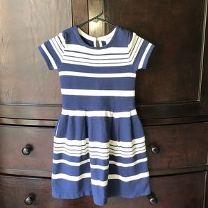Blue and white striped girls dress